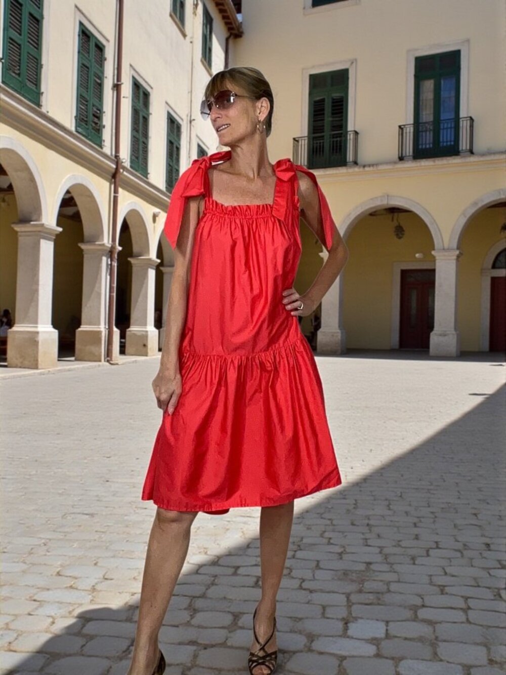 Kasia Lolli Sundress XS Tie Shoulder Ruffle